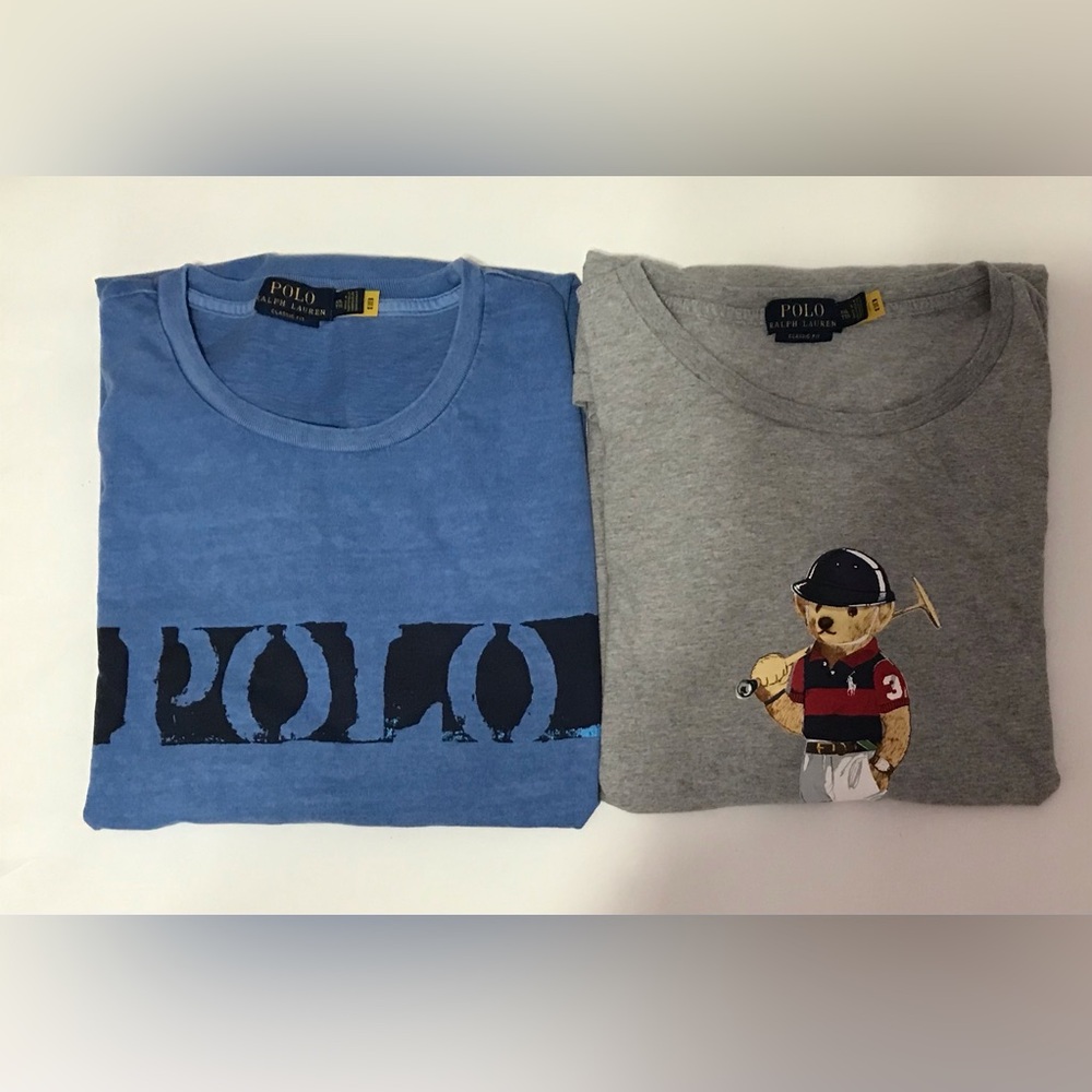 Polo Ralph Lauren Classic Fit Cotton Bear Logo Men’s T-shirts x2